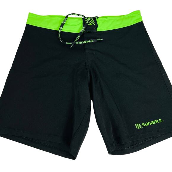 Sanabul Shorts Mens Black Green MMA Fighting Muy Thai Grappling Martial Arts 34 - Picture 1 of 8